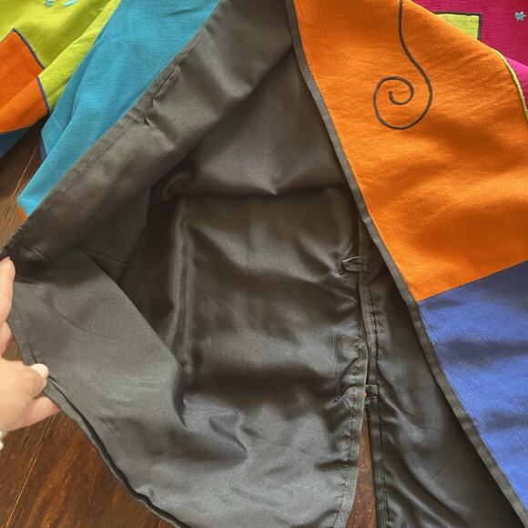 Indigo Moon Womens Patchwork Jacket 1X Retro Avant Garde Art to Wear Boho - Picture 8 of 8